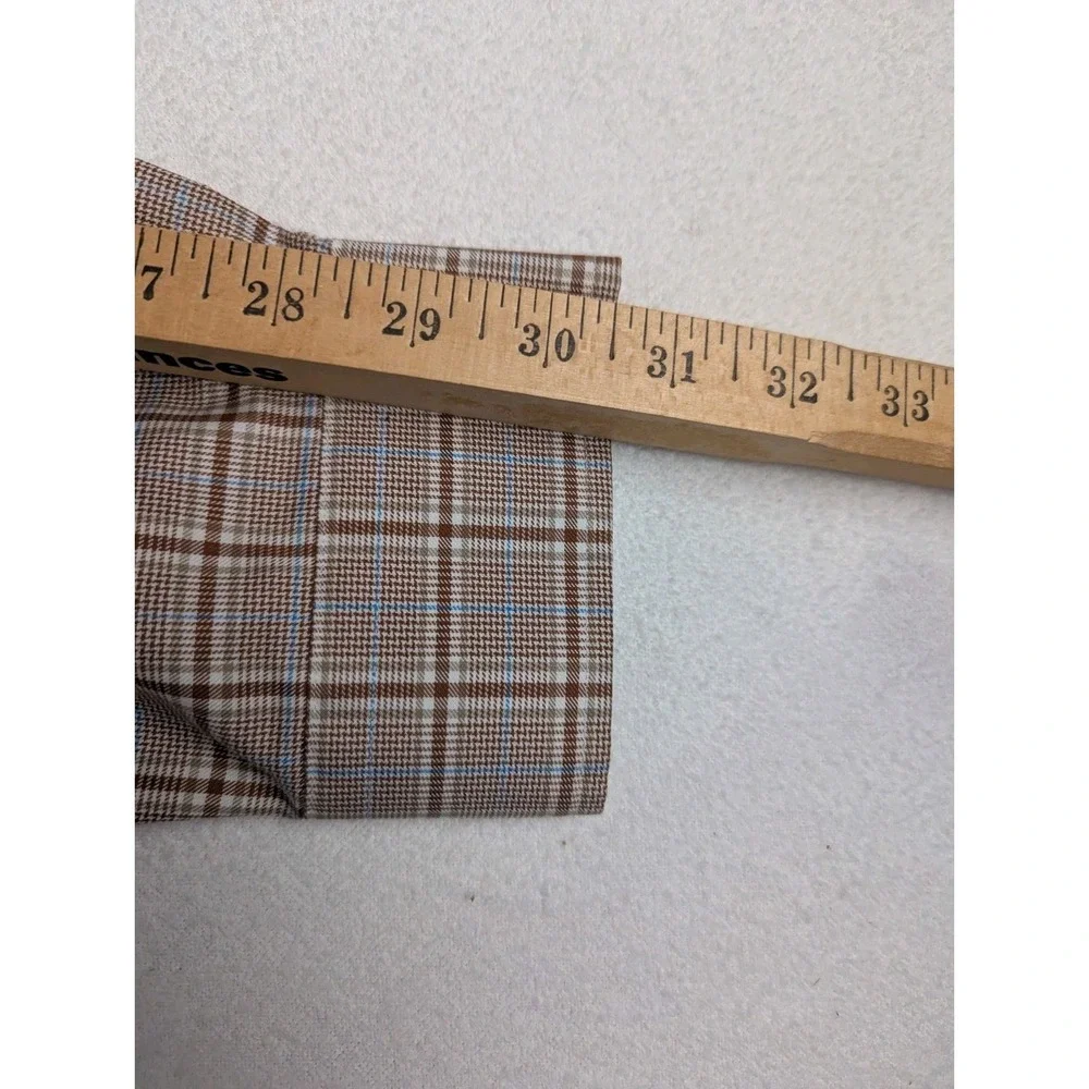 Forsyth of Canada Plaid Wrinkle Free Long Sleeve Button Up Collared Shirt Men M - Picture 7 of 9